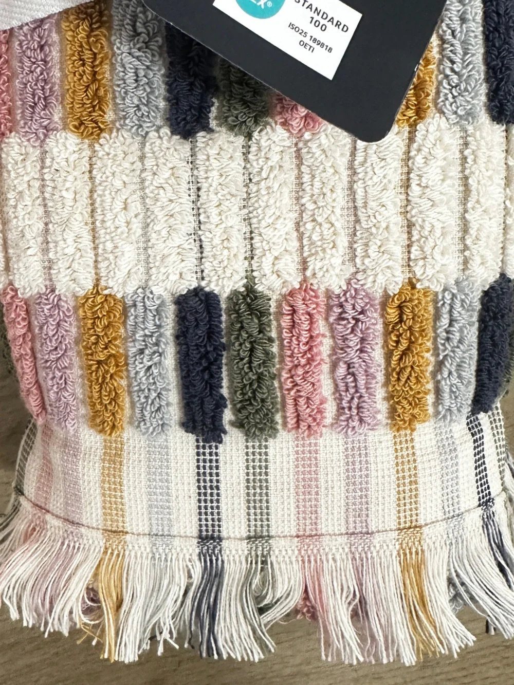 Brooks Brothers Striped Turkish Hand Towels 2-Set  in Cream with Pink,Gray